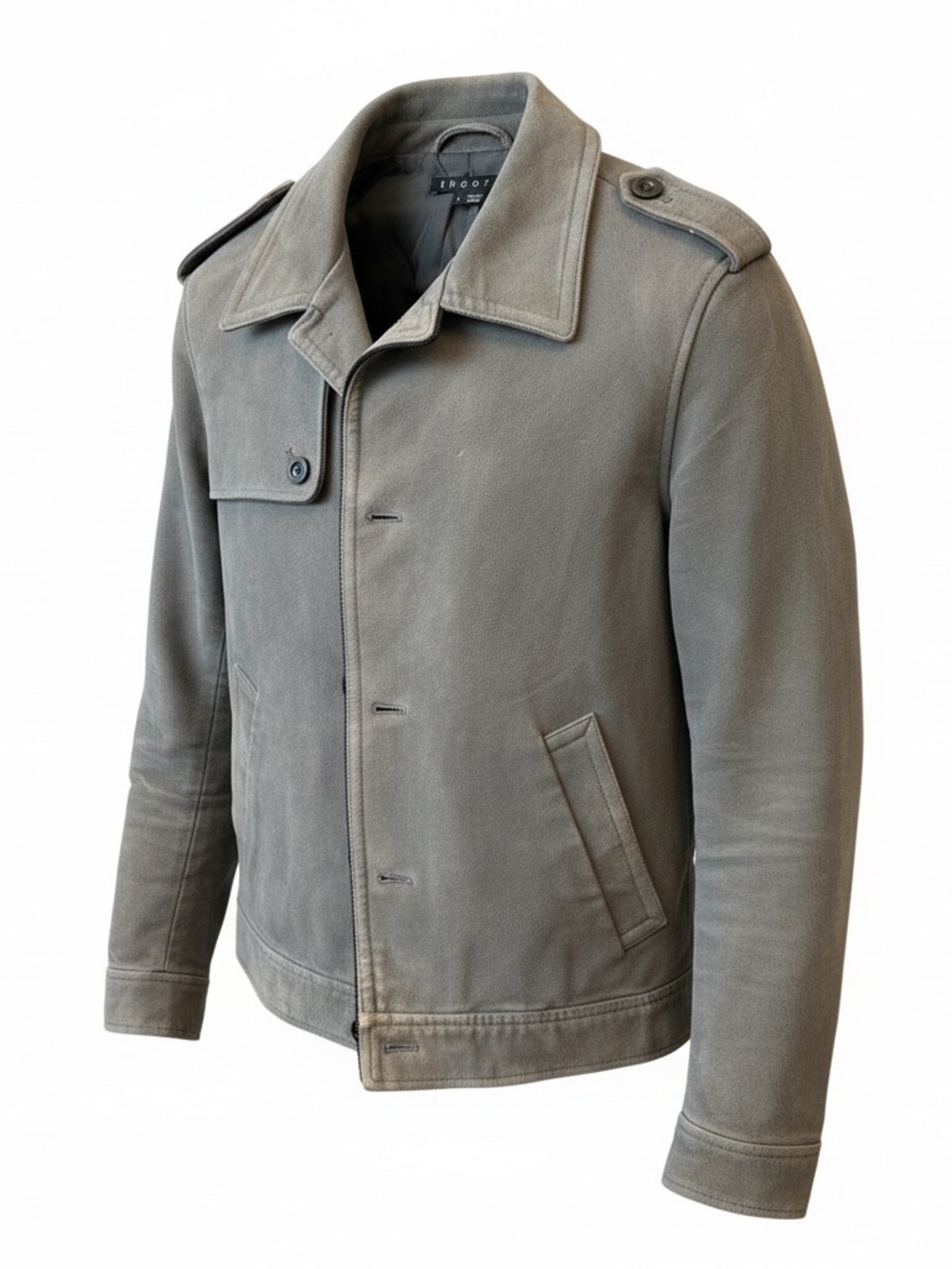 Theory Men's Gray Military Field Jacket, Vintage, Heavy Duty